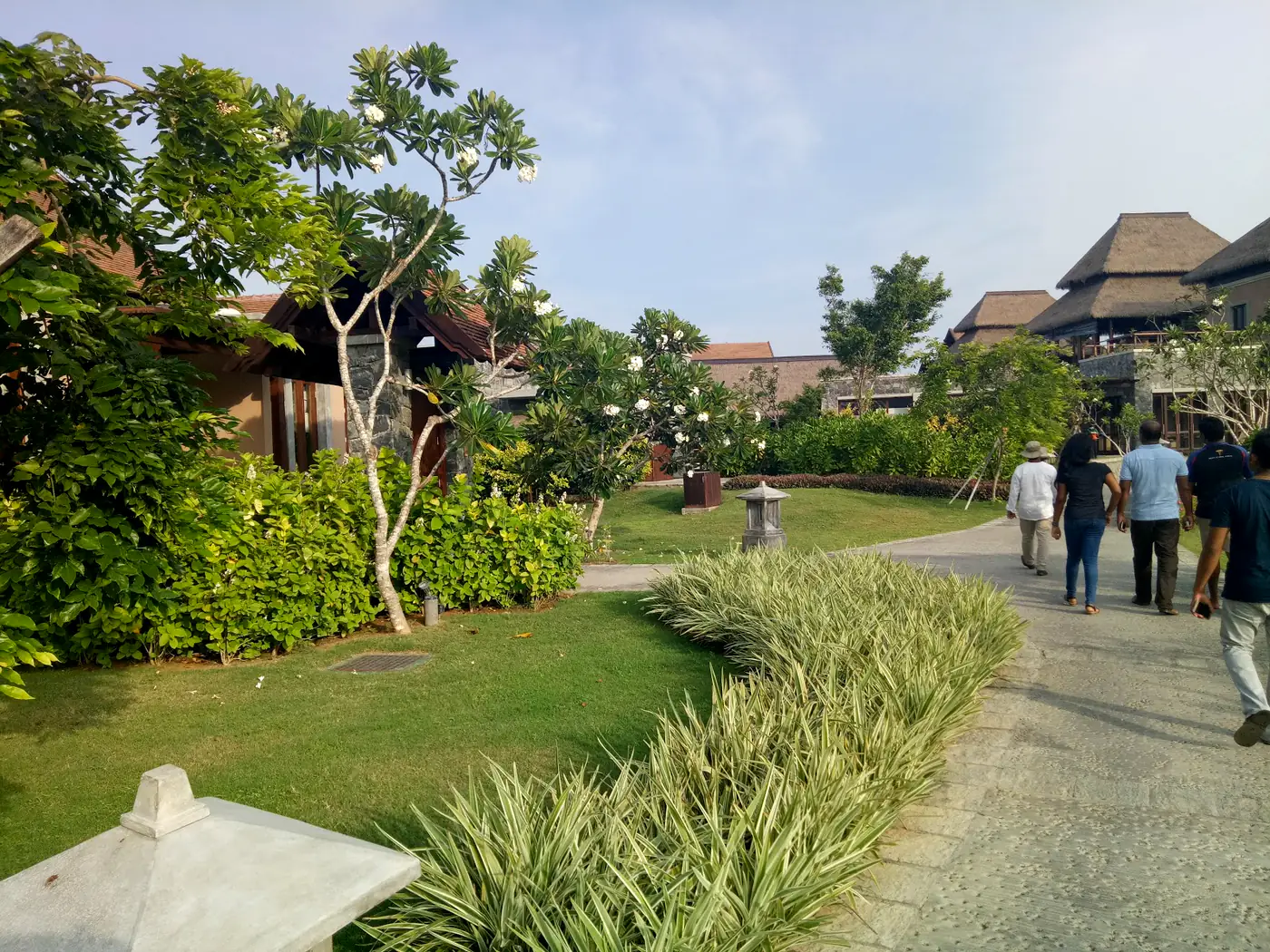 Resort grounds and tropical planting at Hotel Anantaya, Pasikuda