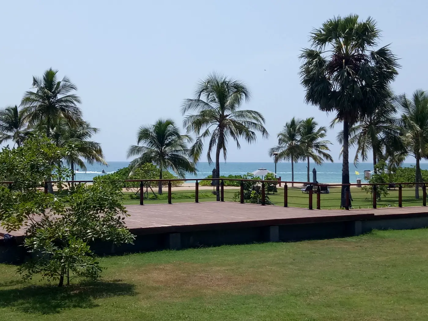 Waterfront planting along the shoreline at Hotel Anantaya, Pasikuda