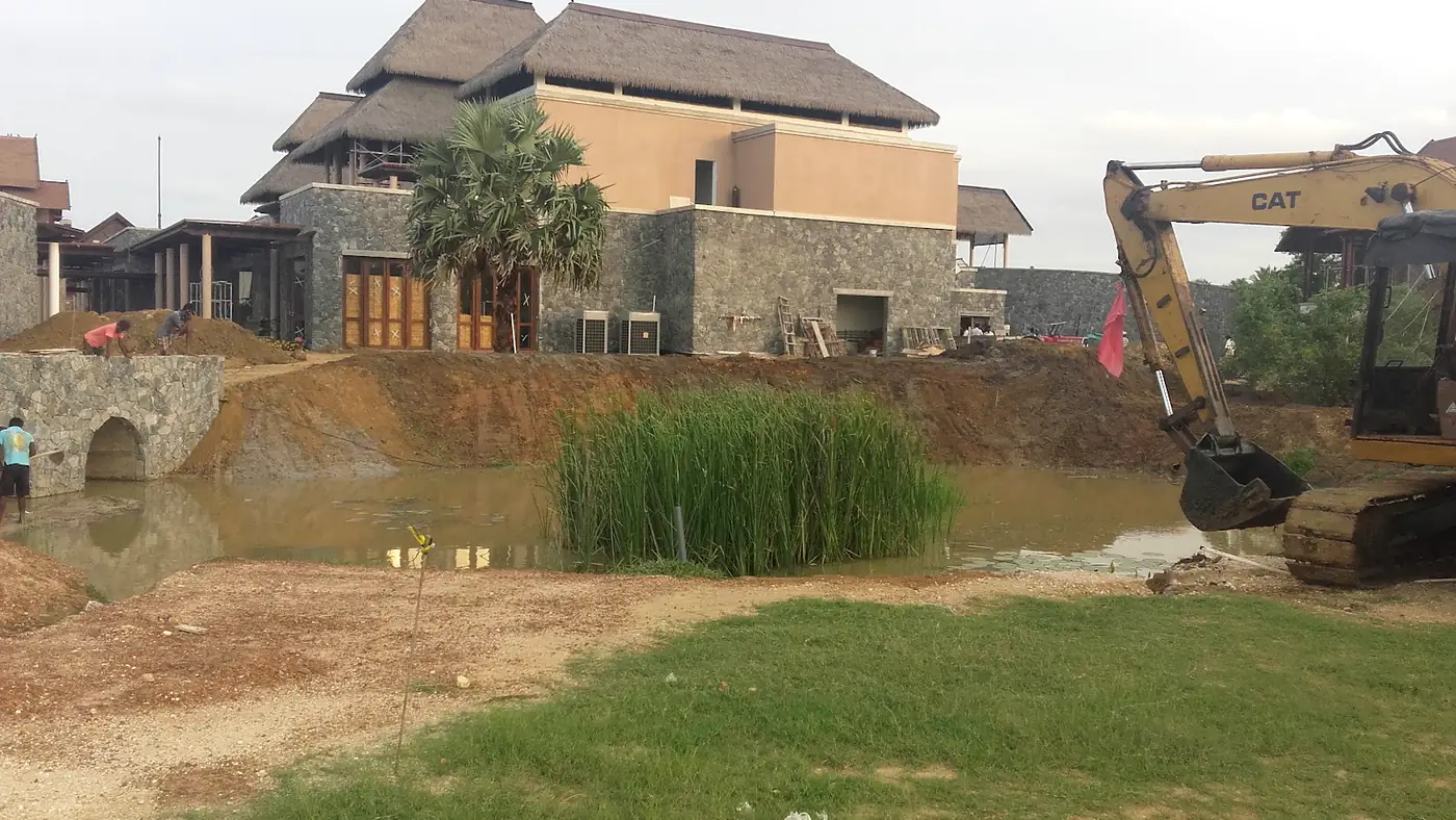 Groundworks and site preparation underway at Hotel Anantaya, Pasikuda